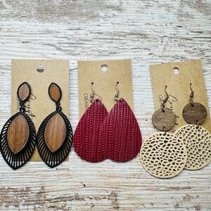 Set of 3 Boho Earring Pairs